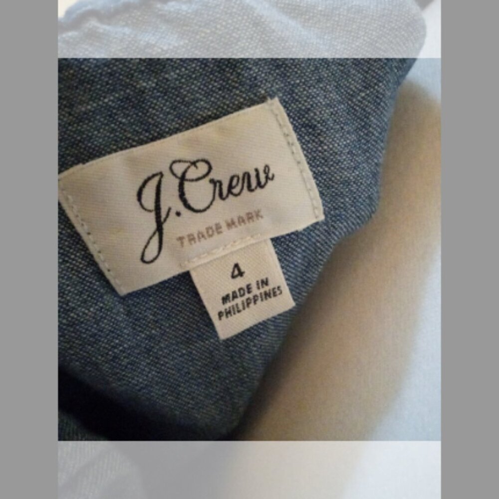 J. Crew Chambray Off the Shoulder Midi Dress Size 4 - Picture 7 of 9